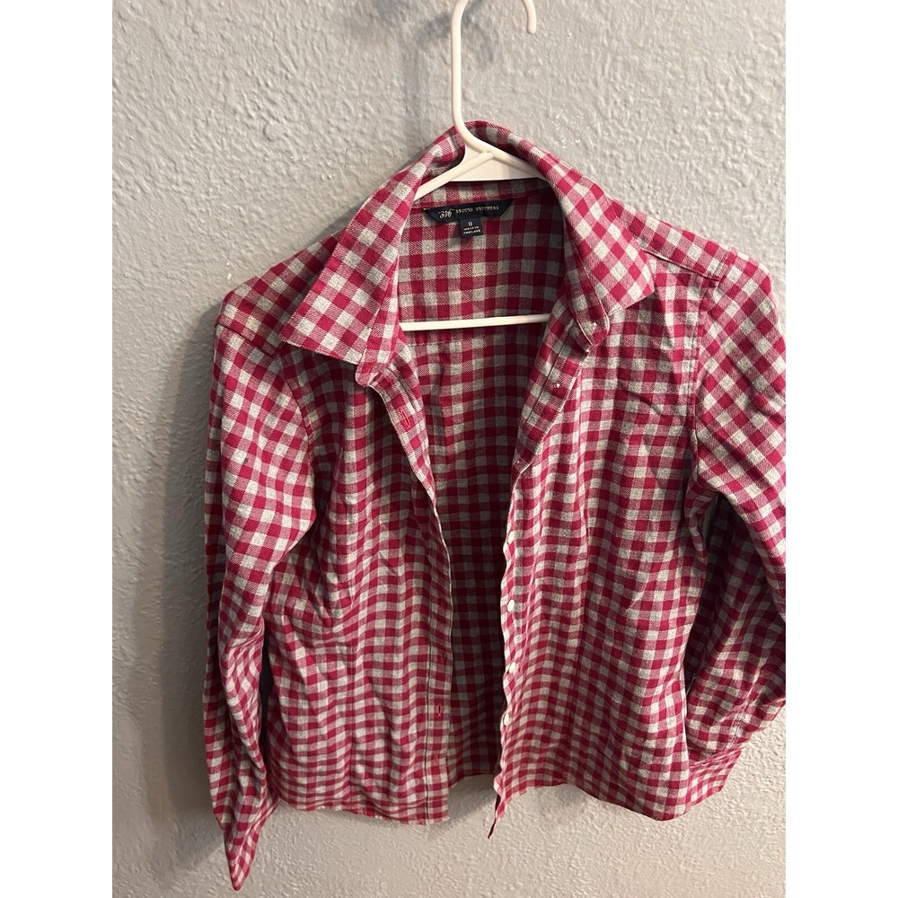 Brooks Brothers 346 Womens Size 6 Plaid Long Sleeve Button Up Flannel Shirt